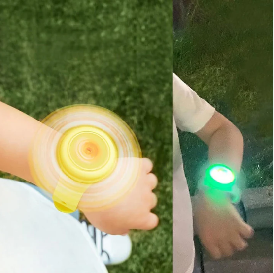 Kids LED Slap Bracelet – Spinning Light-Up Cartoon | Little Fashionistas - Image 4