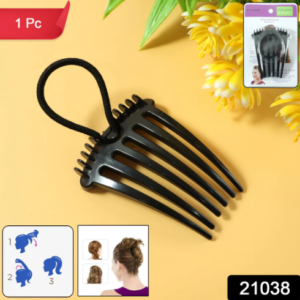 Comb structure ensures a firm grip and secure hold on all hair types Elastic loop helps form neat and voluminous buns and puffs easily Lightweight and comfortable, suitable for all-day wear Quick styling without the need for pins, sprays, or extra tools Versatile for office wear, parties, and everyday use Say goodbye to flat and lifeless hair with this volumizing hair bun comb clip. Ideal for women and girls who want to enhance their hairstyle rapidly at home or on the go. FAQ Q1: How do I use the volumizing hair bun comb clip? A: Gather your hair, insert the comb clip to lift and secure, then wrap hair around the elastic loop to form your desired style. Q2: Is this clip suitable for all hair types? A: Yes, the comb clip is designed to hold securely on all hair textures and lengths. Q3: Can I wear it throughout the day comfortably? A: Absolutely! Its lightweight design ensures comfort for prolonged use. Q4: Does it require additional hair products for hold? A: No, its firm grip and elastic loop provide a strong, slip-free hold without extra products. Country Of Origin :- China