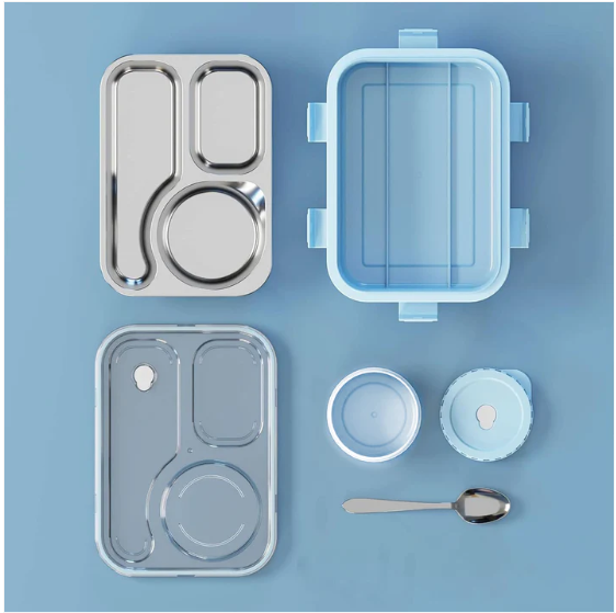 Stainless Steel Lunch Box – Airtight Compartment Tiffin for Meals - Image 3