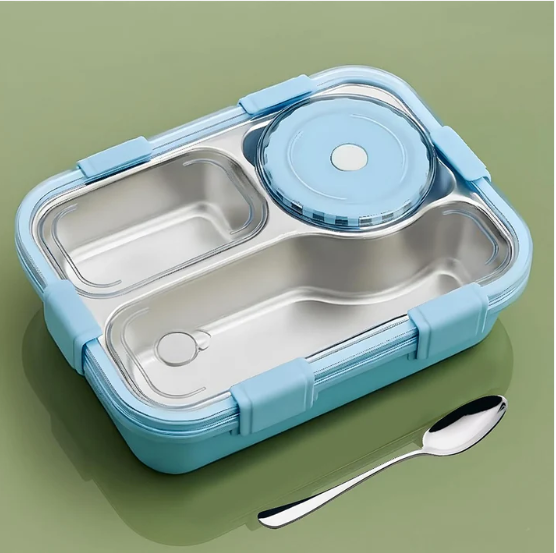 Stainless Steel Lunch Box – Airtight Compartment Tiffin for Meals - Image 4