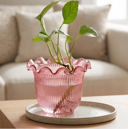 Decorative Ruffled Flower Pot Planter Vase – Versatile Home Decor - Image 2