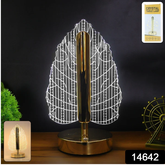 LED Table Lamp – Elegant Leaf Design with USB Rechargeable Base
