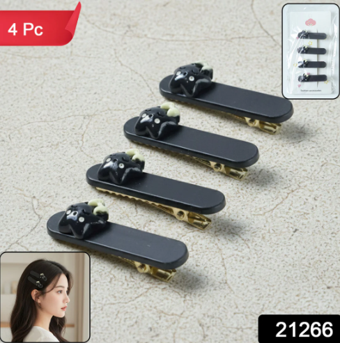 Cute Cat Hair Clips – Premium Matte Finish Set of 4