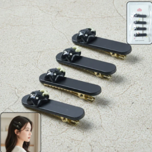 Cute Cat Hair Clips – Premium Matte Finish Set of 4