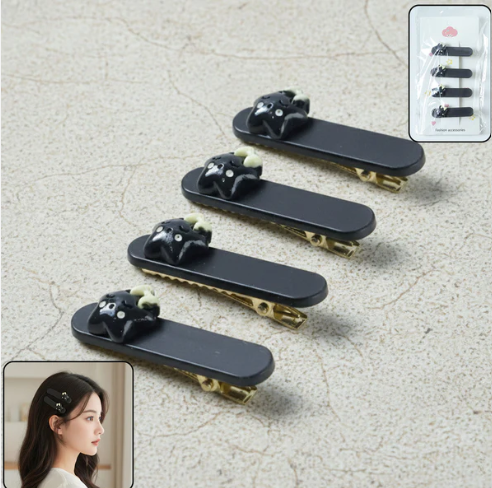 Cute Cat Hair Clips – Premium Matte Finish Set of 4