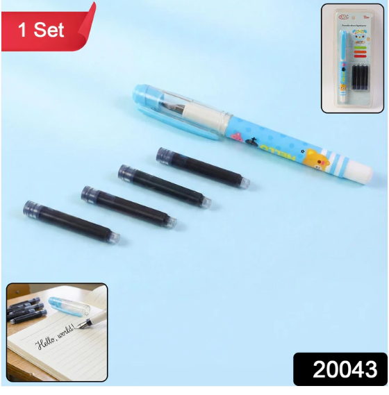 Liquid Ink Pen Set – Cute Cartoon Design with Refillable Cartridges - Image 2