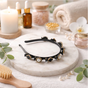 Decorative Headband – Elegant Pearl & Floral Design for Women