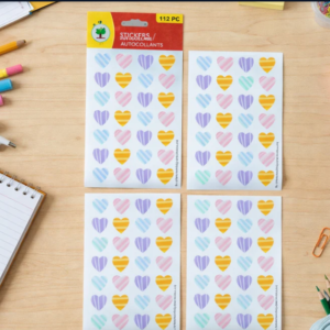 Heart Shape Stickers Set – 112 Colorful Decorative Pieces
