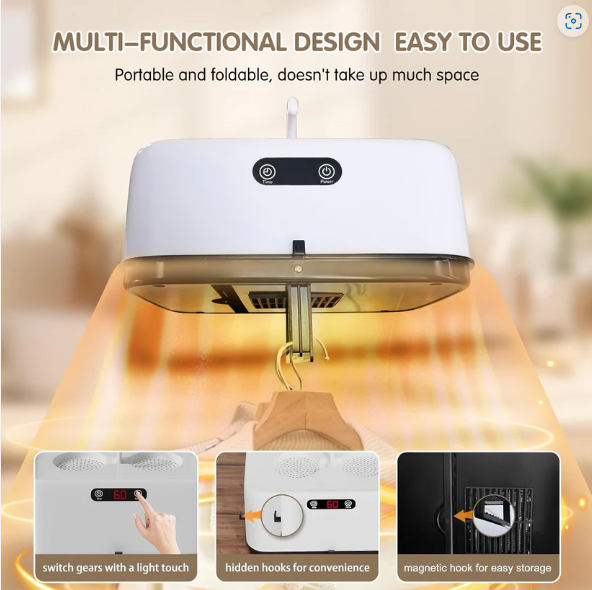 Portable Electric Clothes Dryer – Compact & Foldable for Quick Drying