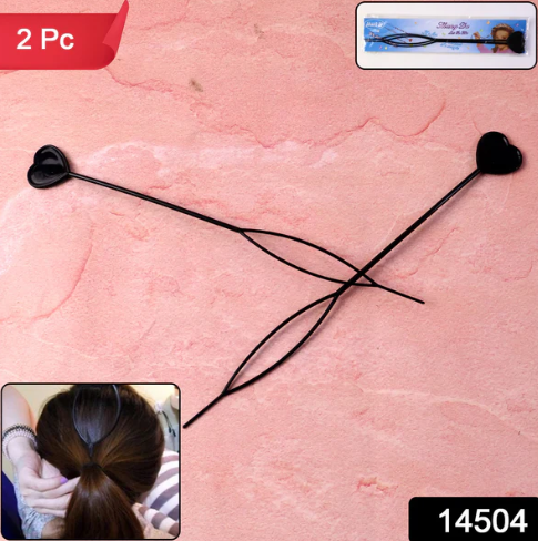 Heart-Shaped Hairpin Set – Stylish Black Clips for All Hair Types