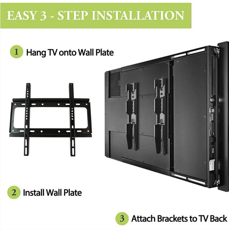TV Wall Mount Bracket – Heavy Duty Adjustable Metal for 26-55 Inch