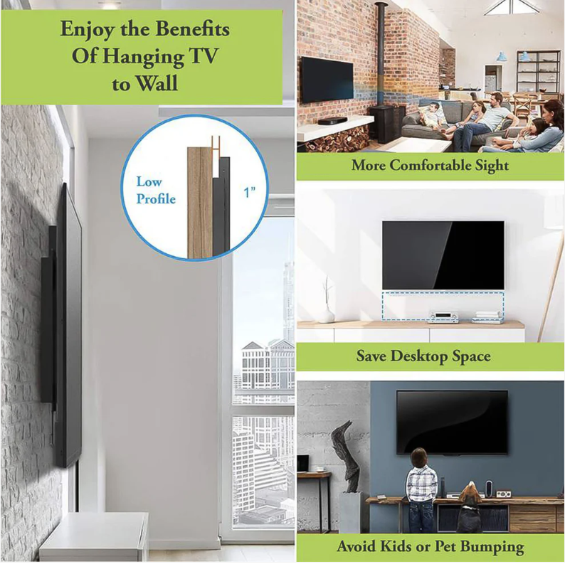 TV Wall Mount Bracket – Heavy Duty Adjustable Metal for 26-55 Inch