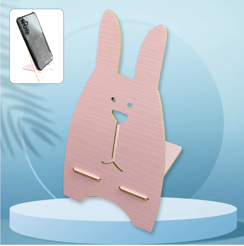 Wooden Rabbit Mobile Stand – Cute Desk Holder | PHOBIA
