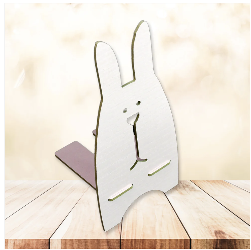 Wooden Rabbit Mobile Stand – Cute Desk Holder | PHOBIA