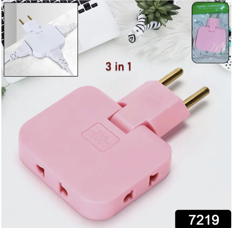Foldable Wall Plug Adapter – 3-in-1 Compact Travel Socket | Tetherix - Image 6