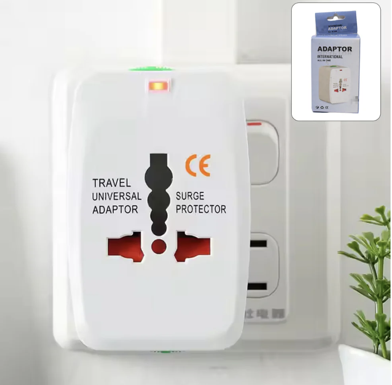 Universal Travel Adapter – Compact Surge Protection for 150+ Countries