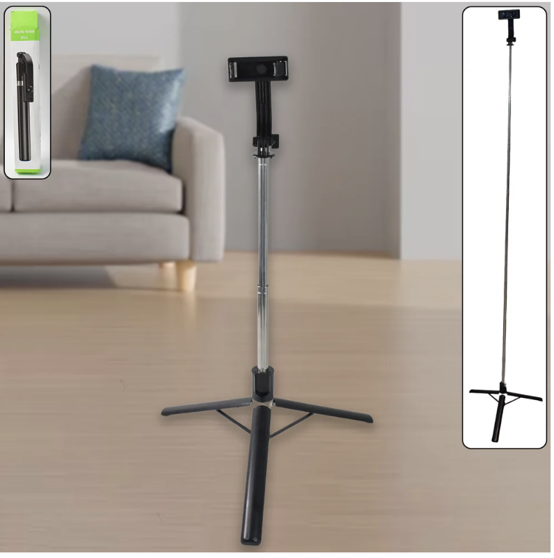 Selfie Stick with Tripod Stand – 160 Cm Adjustable Bluetooth Remote