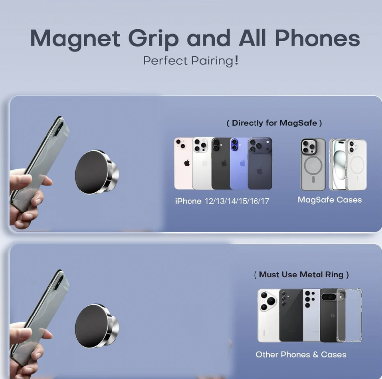 Magnetic Phone Holder Stand – 360° Rotating Secure Grip