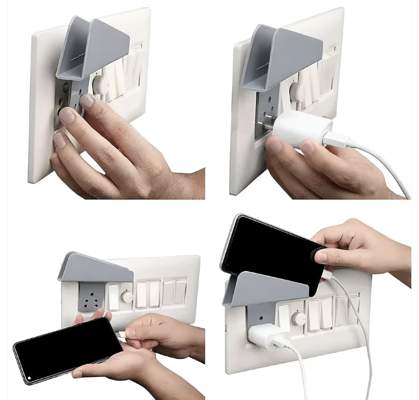 Mobile Phone Charging Stand – Secure Plastic Holder (2 Pc)