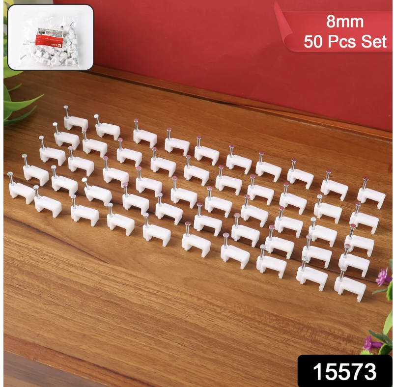 8mm Nail Cable Clips Set – Durable Plastic Wire Holders - Image 4