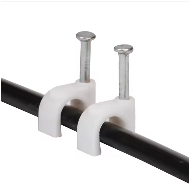 8mm Nail Cable Clips Set – Durable Plastic Wire Holders