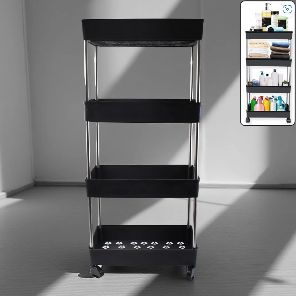 Movable Storage Rack Trolley – 4-Layer Heavy Duty Organizer
