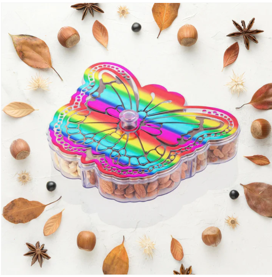 Butterfly Dry Fruit Box – 4-Compartment Storage | Tidy Table - Image 2