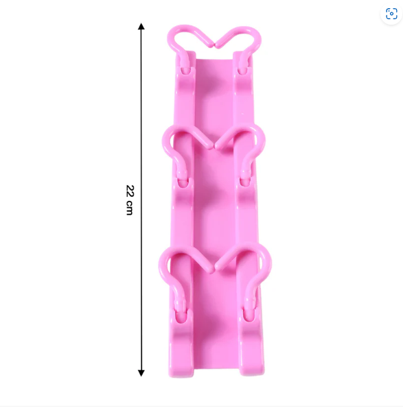 Multi-Purpose Hanging Organizer – 6 Durable Pink Hooks