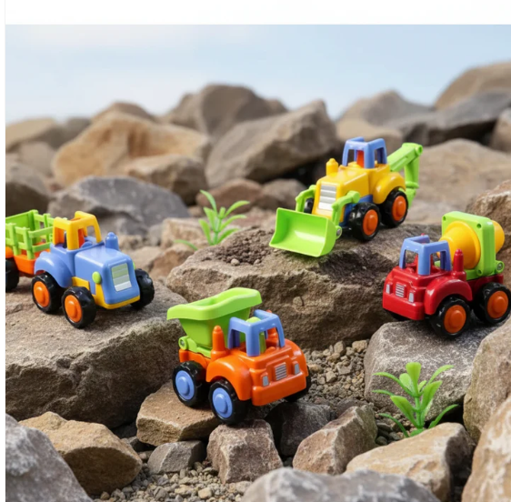 Construction Vehicle Toy Set – 4-Piece Durable Mini Trucks for Kids - Image 2