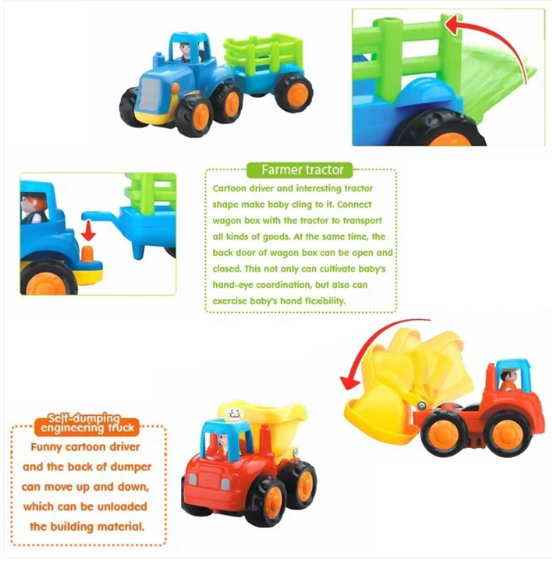 Construction Vehicle Toy Set – 4-Piece Durable Mini Trucks for Kids - Image 3