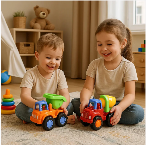 Construction Vehicle Toy Set – 4-Piece Durable Mini Trucks for Kids - Image 4