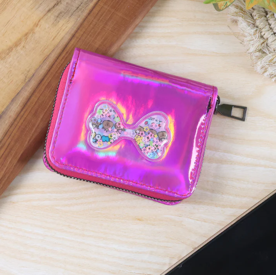 Kids Wallet – Vibrant Holographic Zip Closure with Glitter Bow - Image 5