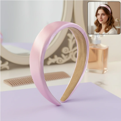 Padded Satin Hairband – Comfortable & Stylish Accessory