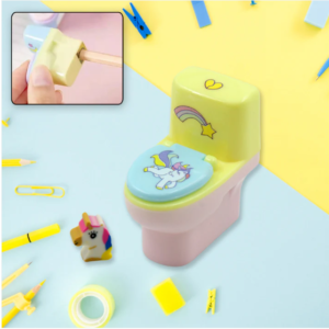 Toilet Pencil Sharpener – Fun Novelty with Eraser (2 Pc Set) | Writezo