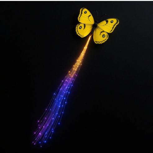 LED Butterfly Hair Braid Clip – Light-Up Party Accessory
