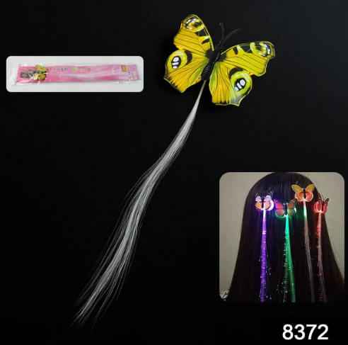 LED Butterfly Hair Braid Clip – Light-Up Party Accessory