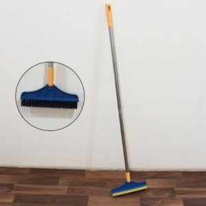 Floor Cleaning Brush – Long Handle 2-in-1 Wiper & Scrubber | Velvet Wipe