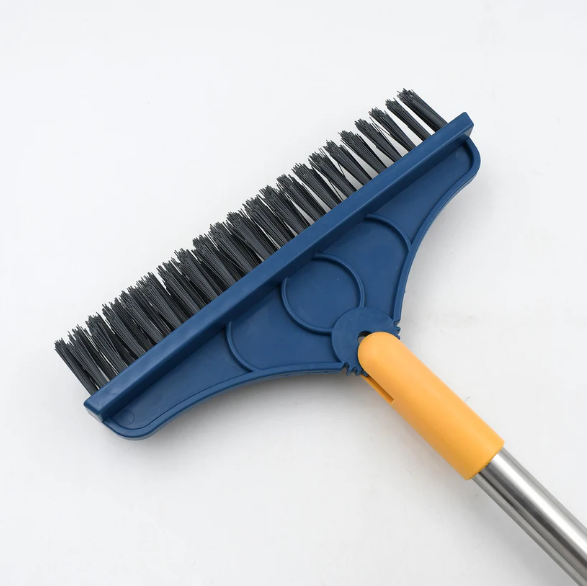Floor Cleaning Brush – Long Handle 2-in-1 Wiper & Scrubber | Velvet Wipe