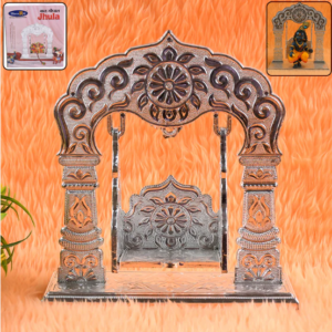 Bal Gopal Jhula – Silver-Coated Decorative Swing for Krishna Idol