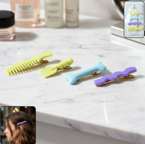 Alligator Hair Clips Set – Cute & Strong Grip Styling Pins (4 Pc)