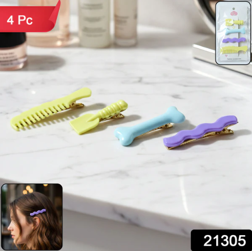 Alligator Hair Clips Set – Cute & Strong Grip Styling Pins (4 Pc)