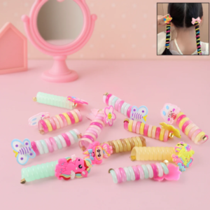Spiral Hair Braiding Clips for Kids – Colorful Cartoon Designs