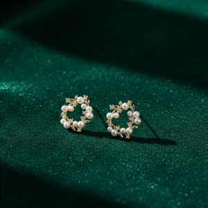 Pearl Wreath Earrings – Timeless Floral Circle Design
