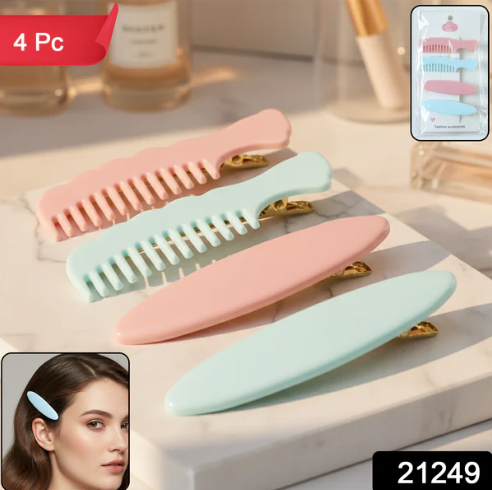 Pastel Comb Hair Clip Set – Lightweight Daily Styling Pack of 4 - Image 2
