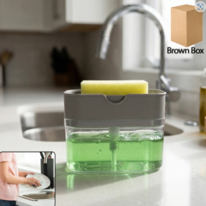 Kitchen Soap Dispenser with Sponge Holder – Organised Dishwashing | VelvetBubbles