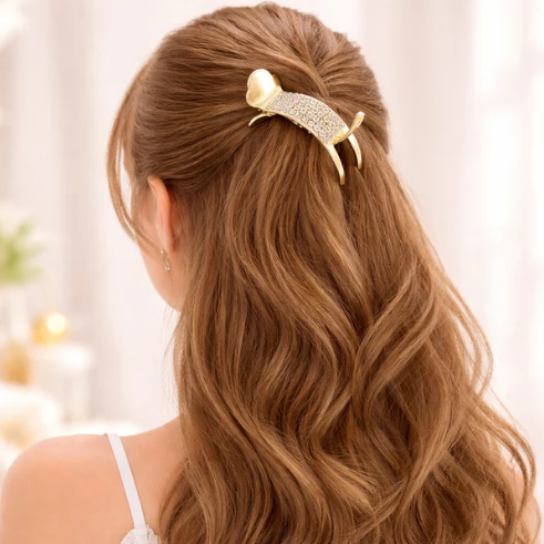 Hair Claw Clip – Strong Grip with Elegant Crystal Design - Image 3
