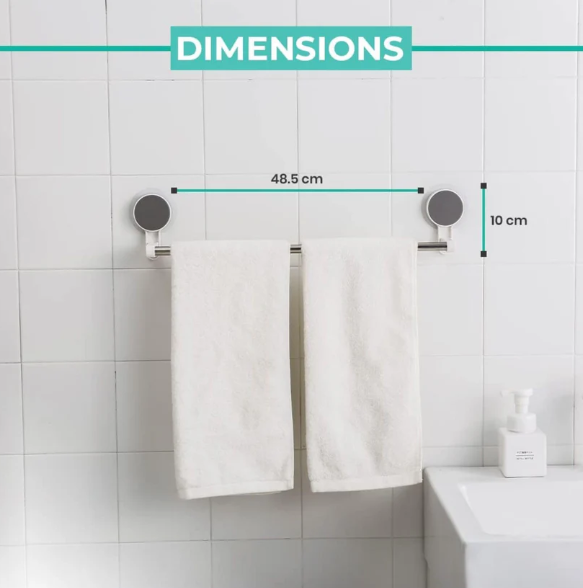 Self-Adhesive Towel Rod – Rust-Resistant & Drill-Free Installation