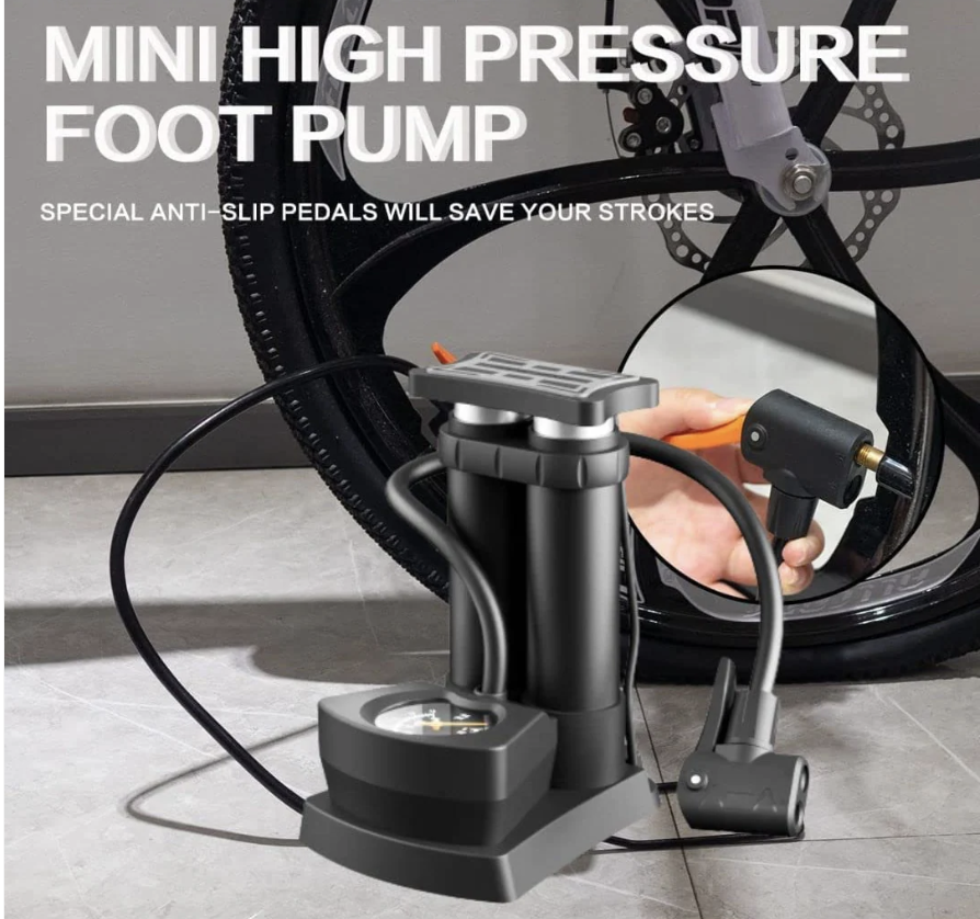 Ensure your rides are always smooth and worry-free with the Safora Mini Bike Pump.