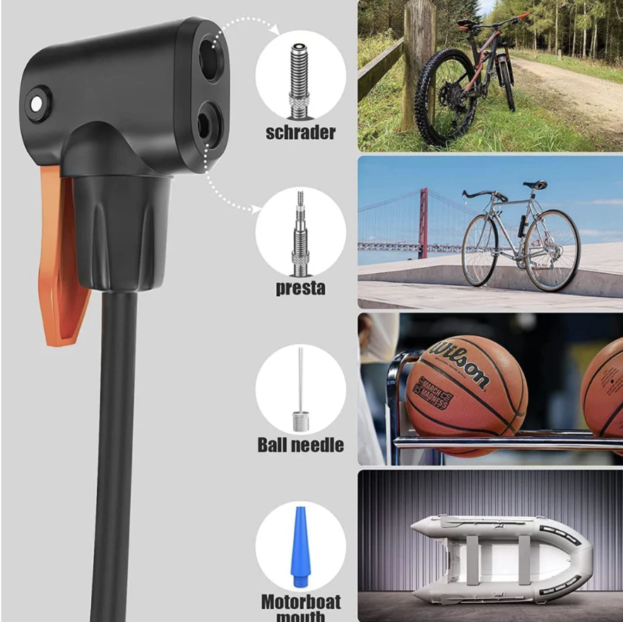 Ensure your rides are always smooth and worry-free with the Safora Mini Bike Pump.