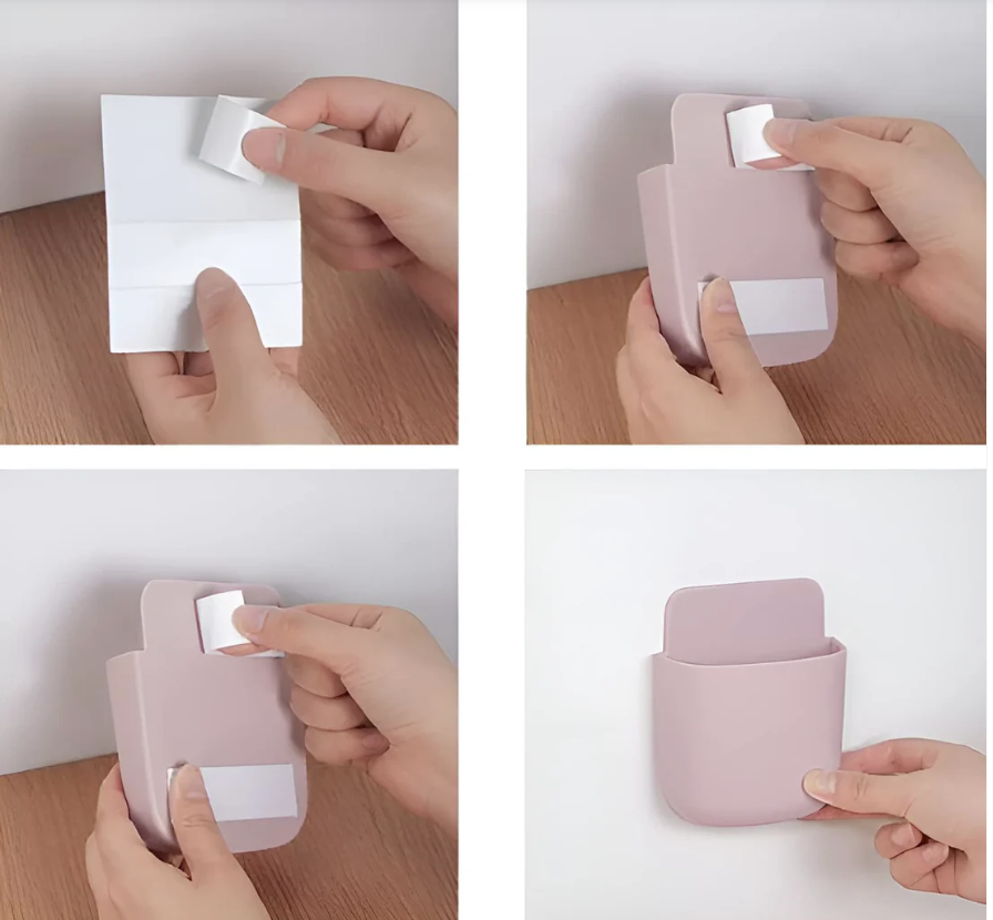 Wall Mounted Storage Pocket – Durable Plastic Organizer for Home
